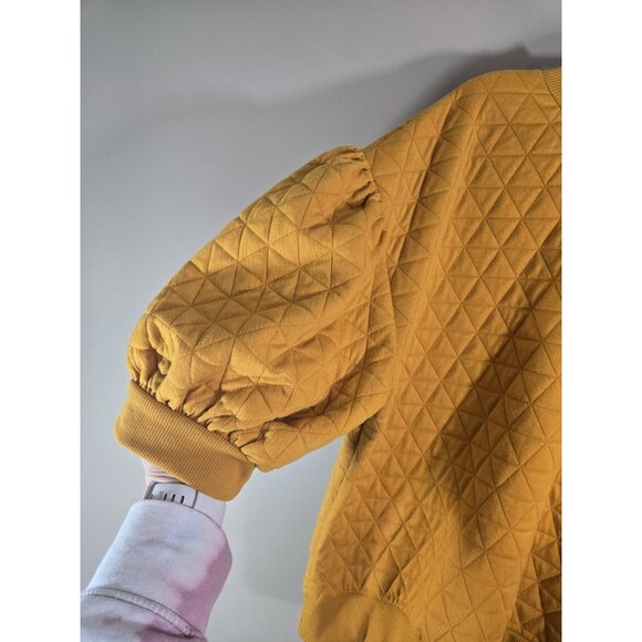 A New Day Quilted Orange Poof Short Sleeve Top, Sz XL - Picture 4 of 10